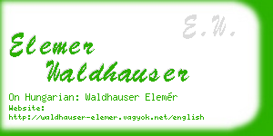 elemer waldhauser business card